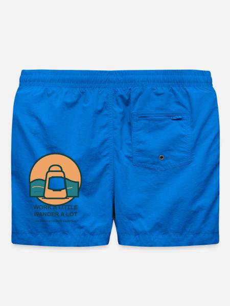 Weniger Arbeit, Mehr Reisen - Badeshorts - Cobalt blue