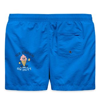 Eis im Dienst - Badeshorts - Cobalt blue - Hinten - AI Model Male 185 light (185cm)
