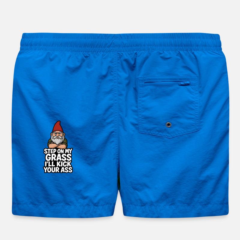 Gnome disant Marche sur mon herbe Short de bain