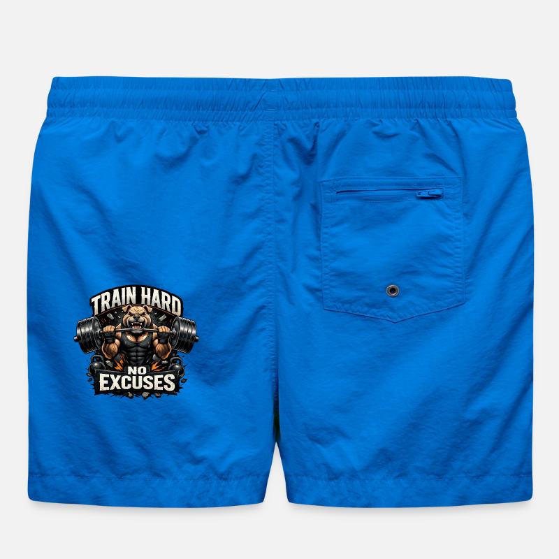 Train Hard No Excuses Swim Trunks