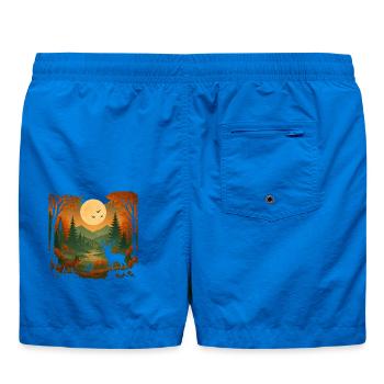 Mondlicht über dem Herbstwald - Badeshorts - Cobalt blue - Hinten