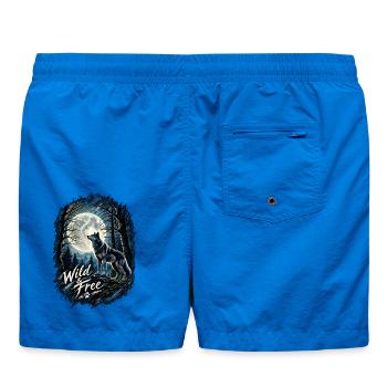 Mondlichtwolf: Wild & Frei im Wald - Badeshorts - Cobalt blue - Hinten