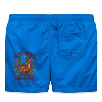 Peace Begins With Kindness - Badeshorts - Cobalt blue - Hinten