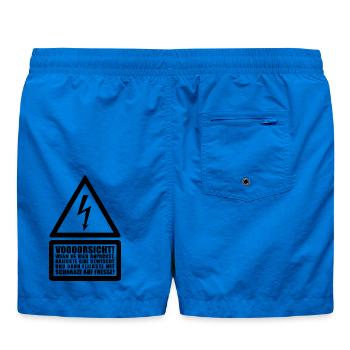 Voooorsicht ! Menschenrechte Achtung Warnung Strom - Badeshorts - Cobalt blue - Hinten - AI Model Male 185 light (185cm)
