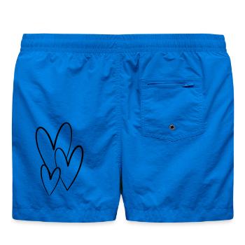 Herz Symbol Freundschaft Zeichnung Liebe Geschenk - Badeshorts - Cobalt blue - Hinten