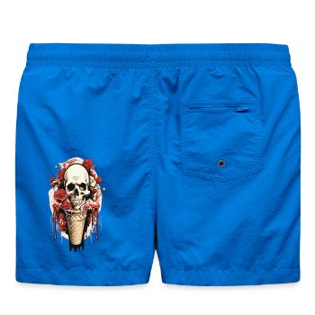 Cornet de glace tête de mort avec roses et cire - Short de bain - cobalt blue - Dos
