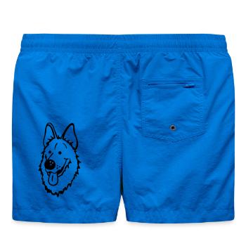 German Shepherd - Swim Trunks - cobalt blue - Back