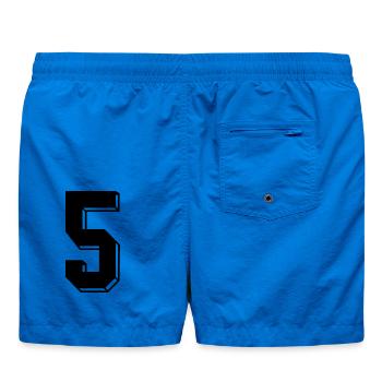 Retroshirt BRD 1974 WM EM 2024 50 Jahre Jubiläum - Badeshorts - Cobalt blue - Hinten - AI Model Male 185 light (185cm)