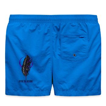 Lila-schwarze Feder (Vollgröße auf der Rückseite) - Badeshorts - Cobalt blue - Hinten