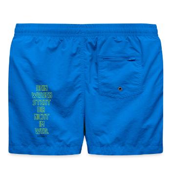 Dein Wissen Steht Dir Nicht Im Weg - Badeshorts - Cobalt blue - Hinten - AI Model Male 185 light (185cm)