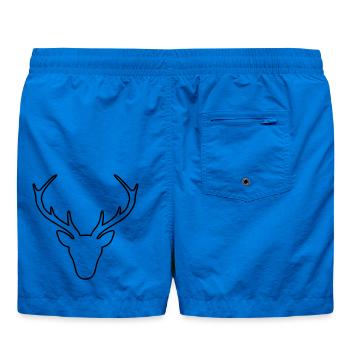 Hirsch Geweih Jäger Jagd Wild Geschenk - Badeshorts - Cobalt blue - Hinten