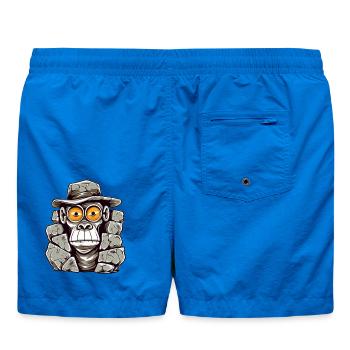 Conception de t-shirt singe de l’âge de pierre - Short de bain - cobalt blue - Dos