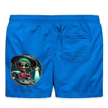 Außerirdischer Detektiv im UFO-Licht - Badeshorts - Cobalt blue - Hinten