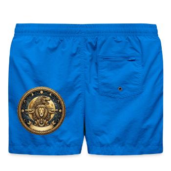 Goldene Medaillon mit Löwe, T-Rex und Krokodilen - Badeshorts - Cobalt blue - Hinten