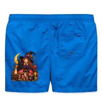 Niedliche Hexe mit schwarzer Katze - Badeshorts - Cobalt blue - Hinten