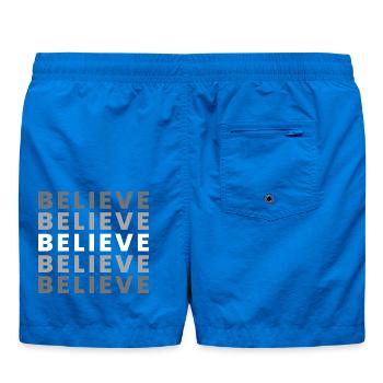 Foi dans la grille – Gris Blanc - Short de bain - cobalt blue - Dos - AI Model Male 185 light (185cm)