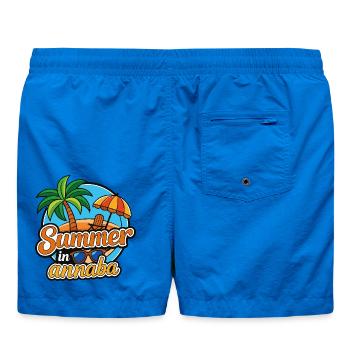 Summer in Annaba: Palm Trees and Beach - Swim Trunks - cobalt blue - Back