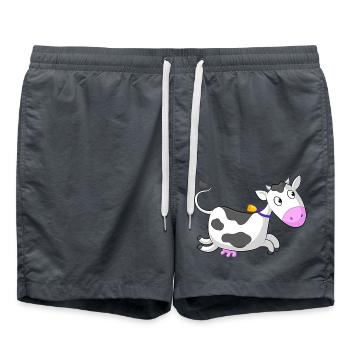 Galloping cartoon cow - Swim Trunks - anthracite - Front - AI Model Male 185 light (185cm)