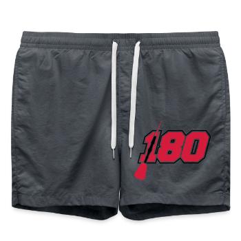 hit 180 points logo silhouette dart arrow dart - Swim Trunks - anthracite - Front - AI Model Male 185 light (185cm)