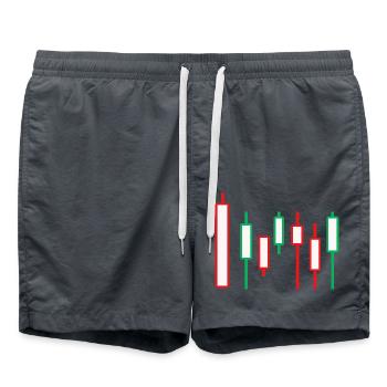 Exchange Currency Wall Street Trader Forex - Swim Trunks - anthracite - Front - AI Model Male 185 light (185cm)