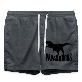 Papasaurus Cool & Drôle Cadeau de fête des pères pour papa - Short de bain - charbon - Devant - AI Model Male 185 light (185cm)