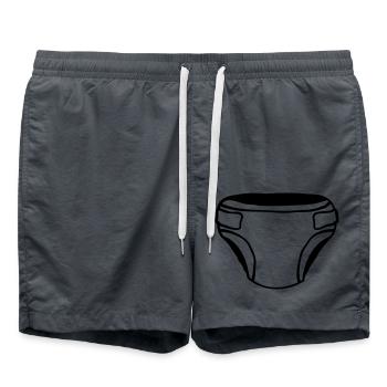 Design Diaper Clipart - Swim Trunks - anthracite - Front - AI Model Male 185 light (185cm)