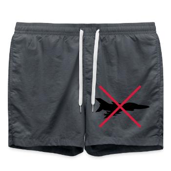 No Fighter Planes Shield - Swim Trunks - anthracite - Front - AI Model Male 185 light (185cm)