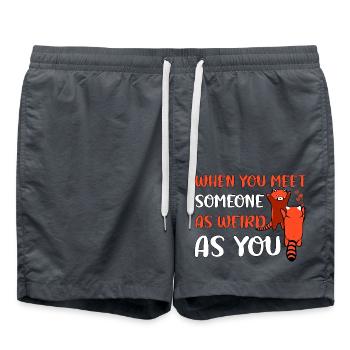 When you meet someone as weird as you - Swim Trunks - anthracite - Front - AI Model Male 185 light (185cm)