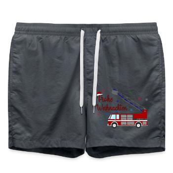 Feuerwehrauto Weihnachten - Badeshorts - Anthrazit - Vorne - AI Model Male 185 light (185cm)