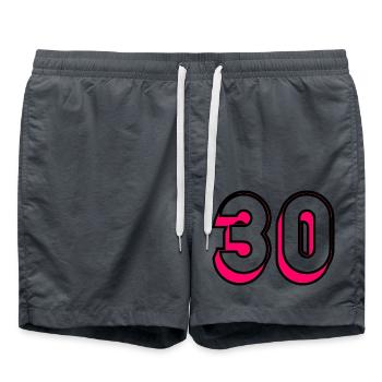 30. 30 JAHRE. 30-JÄHRIGES JUBILÄUM. 30-JÄHRIGES JUBILÄUM - Badeshorts - Anthrazit - Vorne - AI Model Male 185 light (185cm)