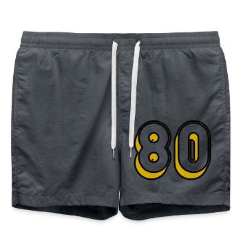 80. 80 YEARS. 80TH ANNIVERSARY. 80 YEARS ANNIVERSARY - Swim Trunks - anthracite - Front - AI Model Male 185 light (185cm)