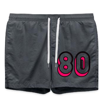 80. 80 YEARS. 80TH ANNIVERSARY. 80 YEARS ANNIVERSARY - Swim Trunks - anthracite - Front - AI Model Male 185 light (185cm)