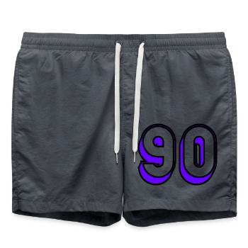 90 JAHRE. 90-JÄHRIGES JUBILÄUM. GEBURTSTAG 90 JAHRE. 90 - Badeshorts - Anthrazit - Vorne - AI Model Male 185 light (185cm)
