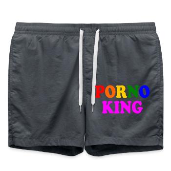 Porno king - Swim Trunks - anthracite - Front - AI Model Male 185 light (185cm)