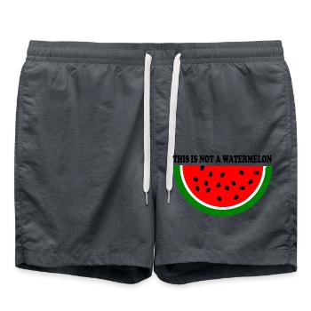 Wassermelone - Badeshorts - Anthrazit - Vorne - AI Model Male 185 light (185cm)