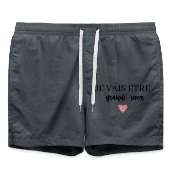 Ich werde eine große Schwester sein - Badeshorts - Anthrazit - Vorne - AI Model Male 185 light (185cm)