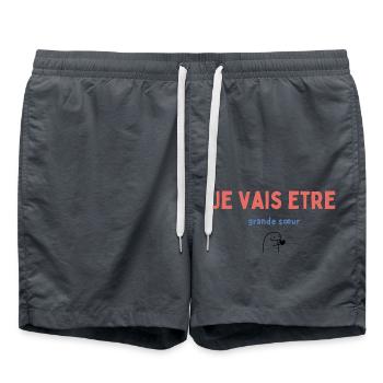 Ich werde eine große Schwester sein - Badeshorts - Anthrazit - Vorne - AI Model Male 185 light (185cm)
