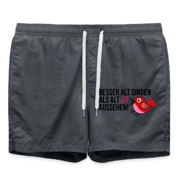 Besser Alt singen als als aussehen - Badeshorts - Anthrazit - Vorne - AI Model Male 185 light (185cm)