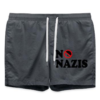 Pas de nazis - Short de bain - charbon - Devant - AI Model Male 185 light (185cm)