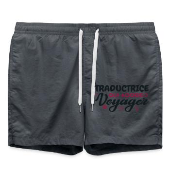 Traductrice globe-trotteuse passionnée de voyages - Short de bain - charbon - Devant - AI Model Male 185 light (185cm)