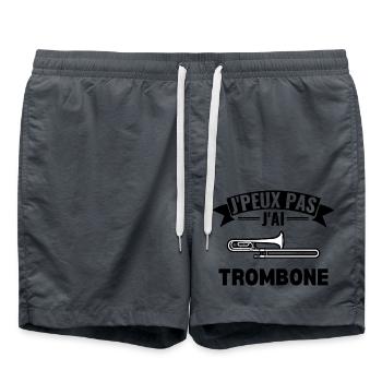 Je Peux Pas J'ai Trombone Tromboniste Musicien - Short de bain - charbon - Devant - AI Model Male 185 light (185cm)