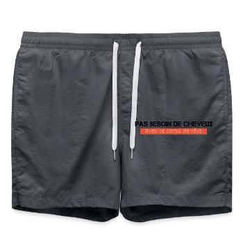 Pas besoin de cheveux - Short de bain - charbon - Devant - AI Model Male 185 light (185cm)