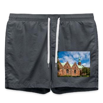 Abbey Church Klosterkirken Aarhus City in Denmark - Swim Trunks - anthracite - Front - AI Model Male 185 light (185cm)