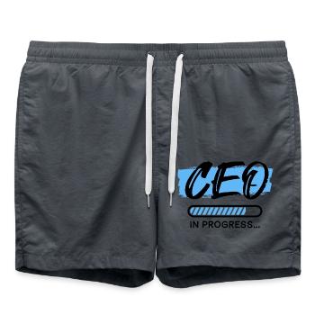 PDG en cours, T-shirts de PDG, citations motivantes - Short de bain - charbon - Devant - AI Model Male 185 light (185cm)