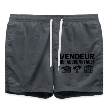 Voyageurs & Vendeurs : Passion & Découverte - Short de bain - charbon - Devant - AI Model Male 185 light (185cm)