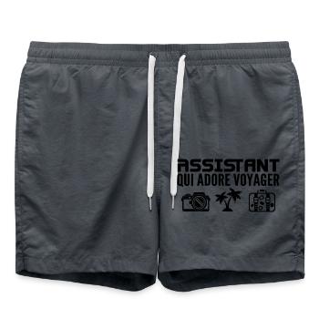 Reisende & Assistenten: Leidenschaft & Entdeckung - Badeshorts - Anthrazit - Vorne - AI Model Male 185 light (185cm)
