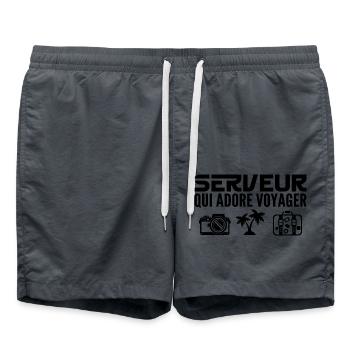 Reisende & Kellner: Leidenschaft & Entdeckung - Badeshorts - Anthrazit - Vorne - AI Model Male 185 light (185cm)