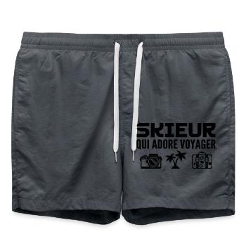 Voyageurs & Skieurs : Passion & Découverte - Short de bain - charbon - Devant - AI Model Male 185 light (185cm)