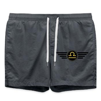 Zodiac sign Libra, exclusive T-shirt design - Swim Trunks - anthracite - Front - AI Model Male 185 light (185cm)