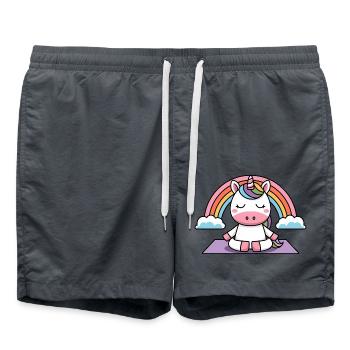 Yoga Unicorn - Swim Trunks - anthracite - Front - AI Model Male 185 light (185cm)